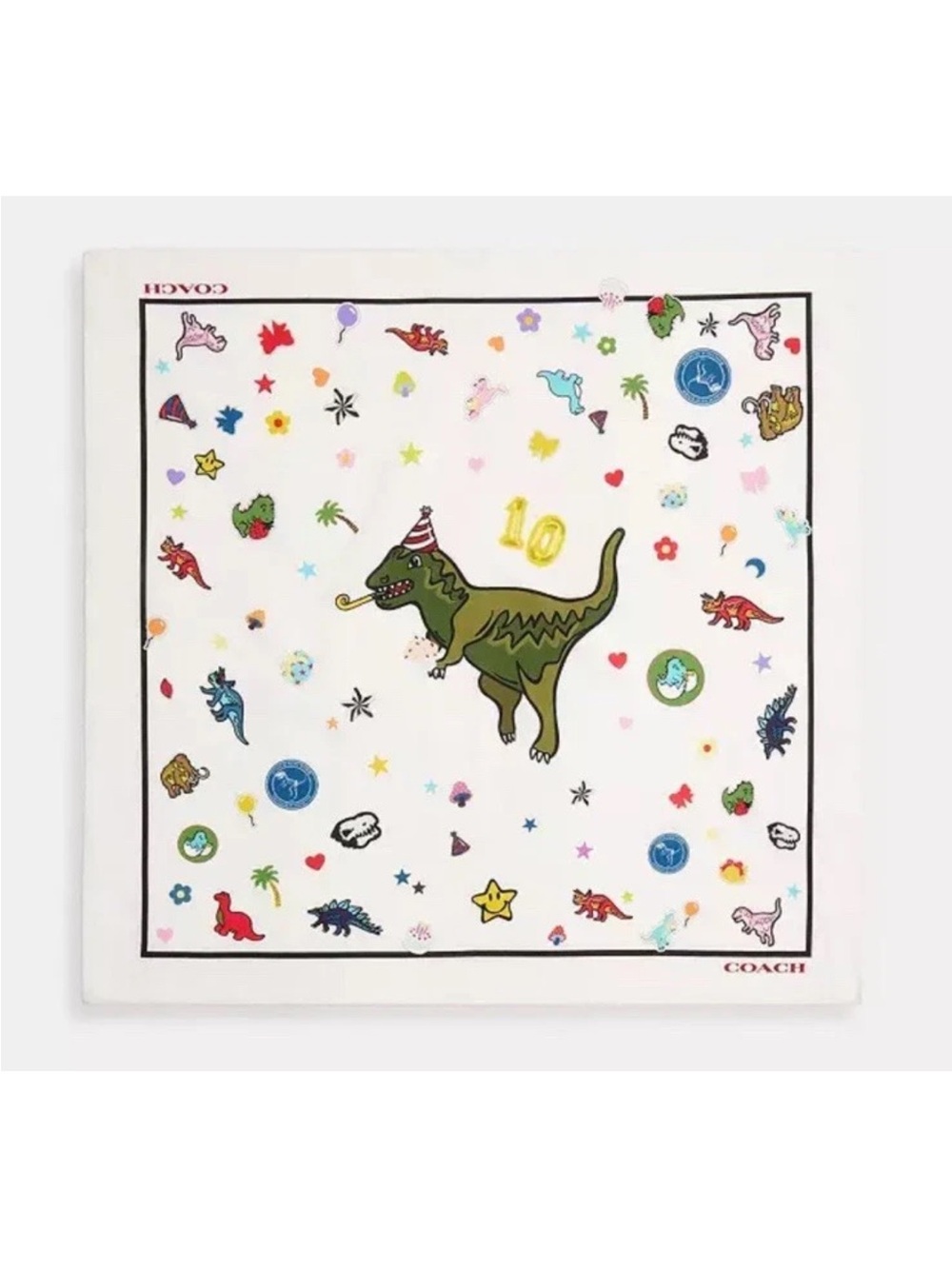 Coach Rexy 10th Birthday Print Bandana colour multi NWT